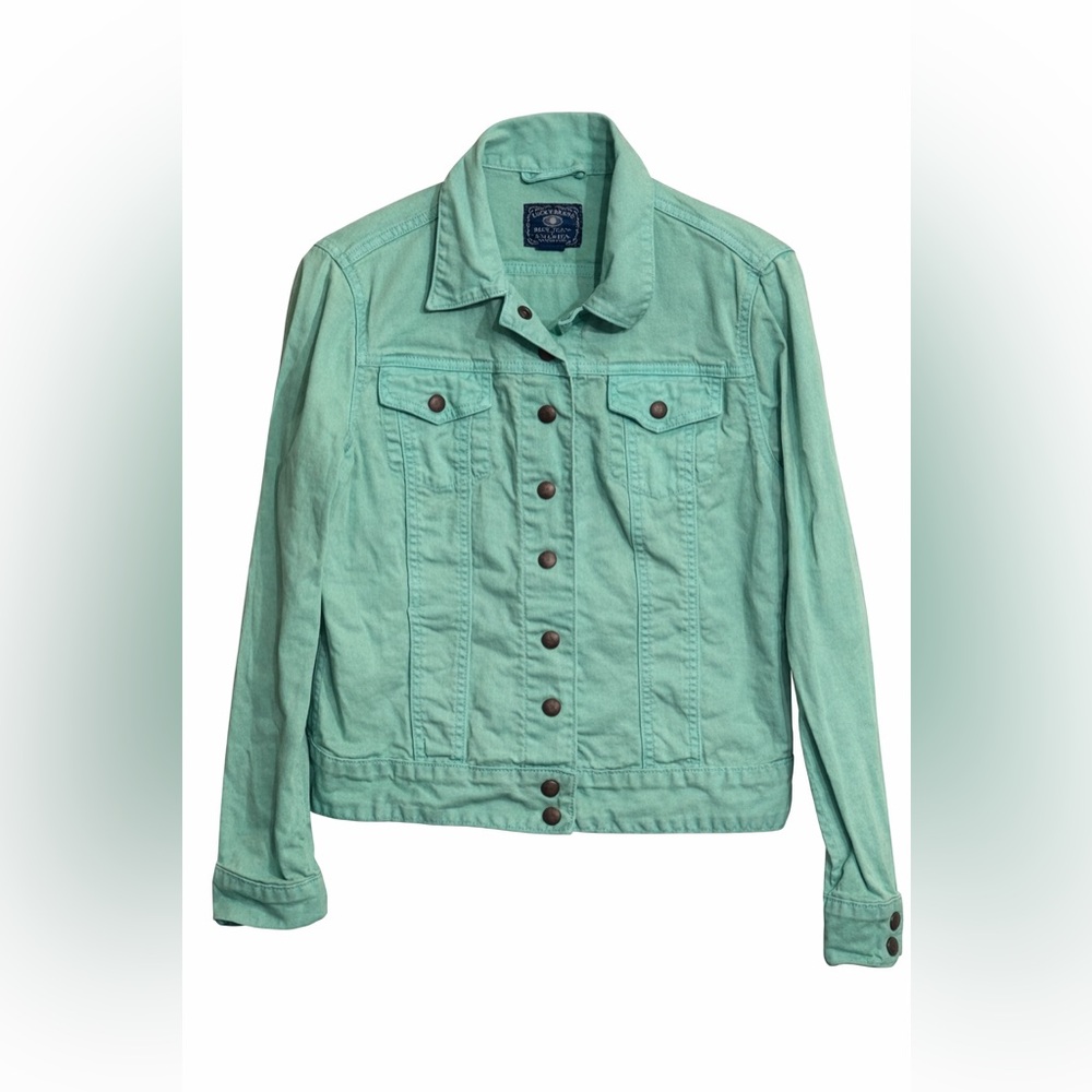 Lucky Brand Mint Green Denim Jacket Medium Button Front